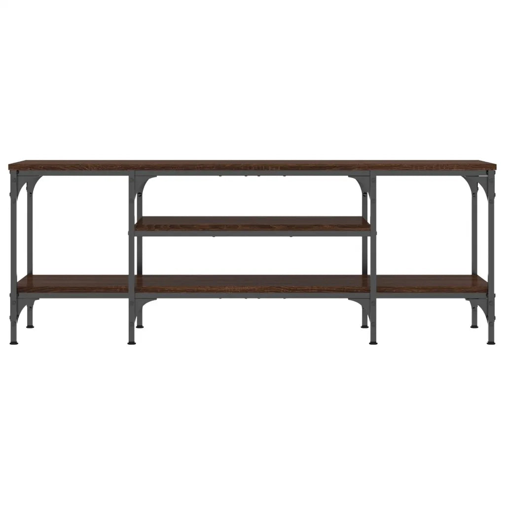 Mobile TV Rovere Marrone 121x35x45 cm Legno Multistrato e Ferro 831807