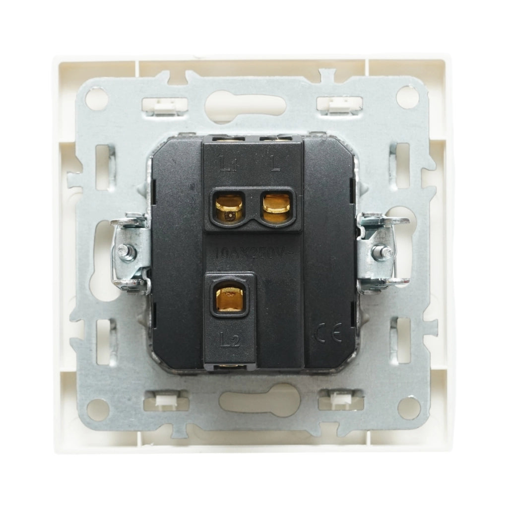 Interruttore da incasso per scale bianco 220V, 10AX, ABS 80x80mm
