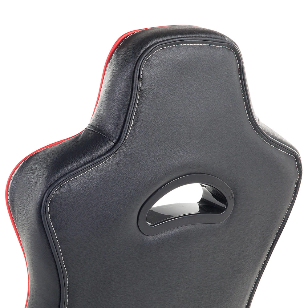 Sedia Direzionale da Ufficio Nera in Ecopelle Girevole Alzata a Gas Regolabile in Altezza con Ruote Ergonomica Moderna