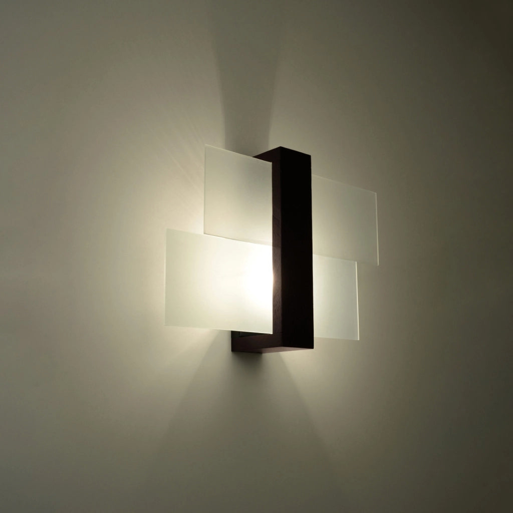 Applique REBIRD 1 legno wengé/vetro E27 IP20 Pure Lume