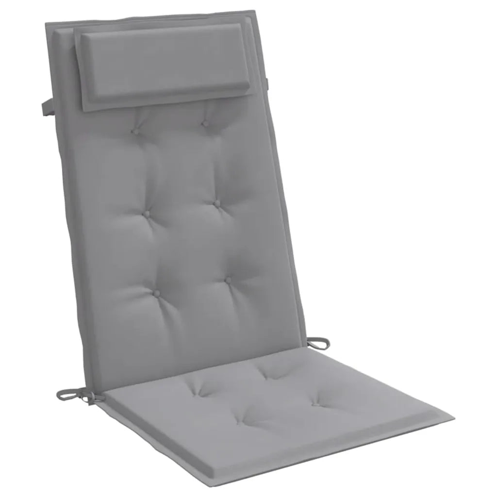 Cuscini per Sedia Schienale Alto 2 pz | Cuscini per sedie Grigio Tessuto Oxford