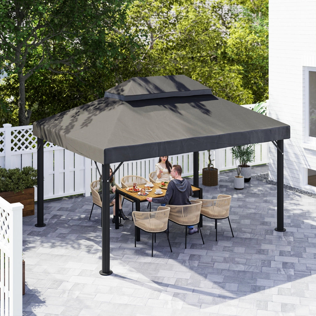 Toldo da Giardino ¨C Zephmum ¨C Grigio 4x3 m con Protezione UV