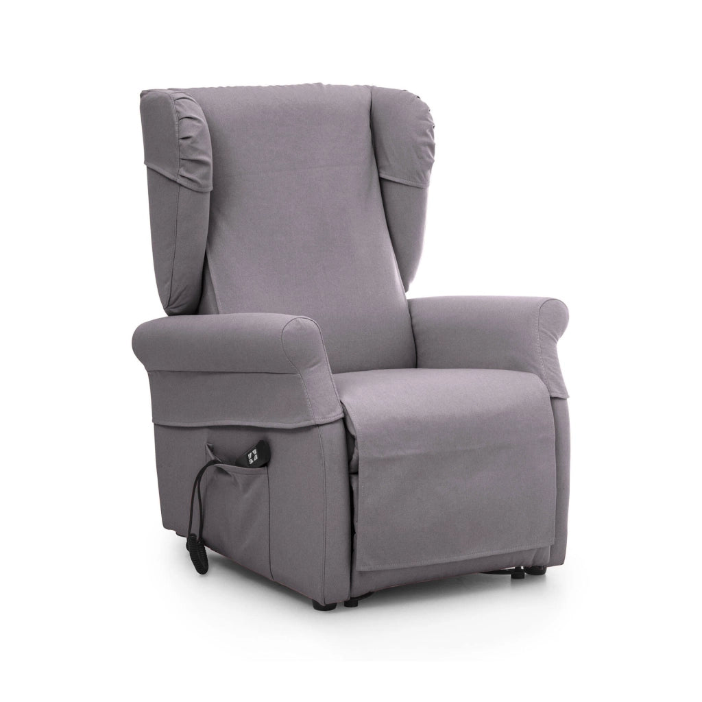 Poltroncina Treia, Poltrona Sfoderabile Made in Italy, 75x84x107h cm Grigio Chiaro