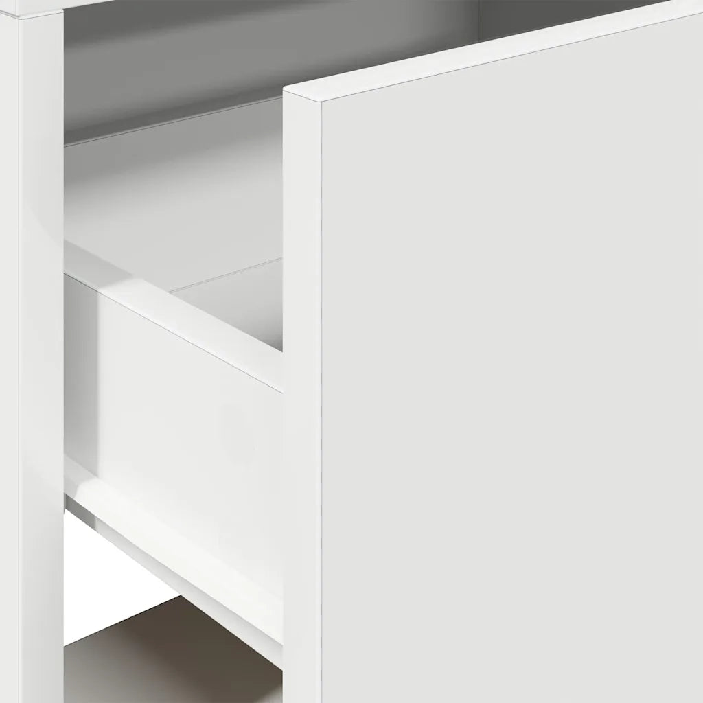 Comodino con cassetto-Tavolino da notte Bianco 51x31x47 cm