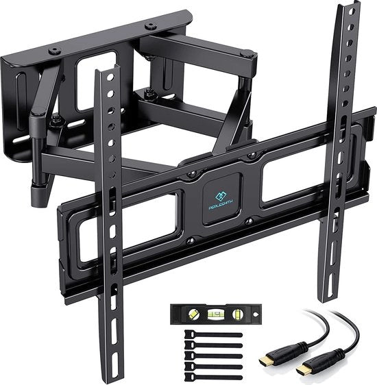 Beugel per TV da parete, girevole e inclinabile per schermi piani e curvi da 32 a 55 pollici o monitor fino a 45kg, massimo VESA 400x400mm