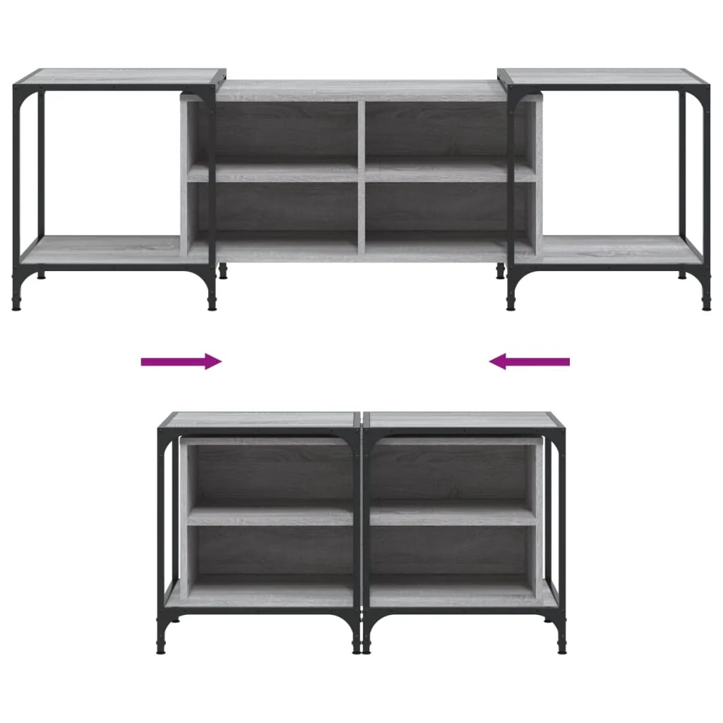 Mobile TV multimediale mensola TV credenza TV sala da pranzo soggiorno camera da letto Sonoma 153 x 37 x 50 cm legno ingegnerizzato grigio 02_0028415