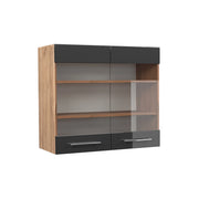 Vicco Mobile da cucina in vetro Antracite lucido 80 cm