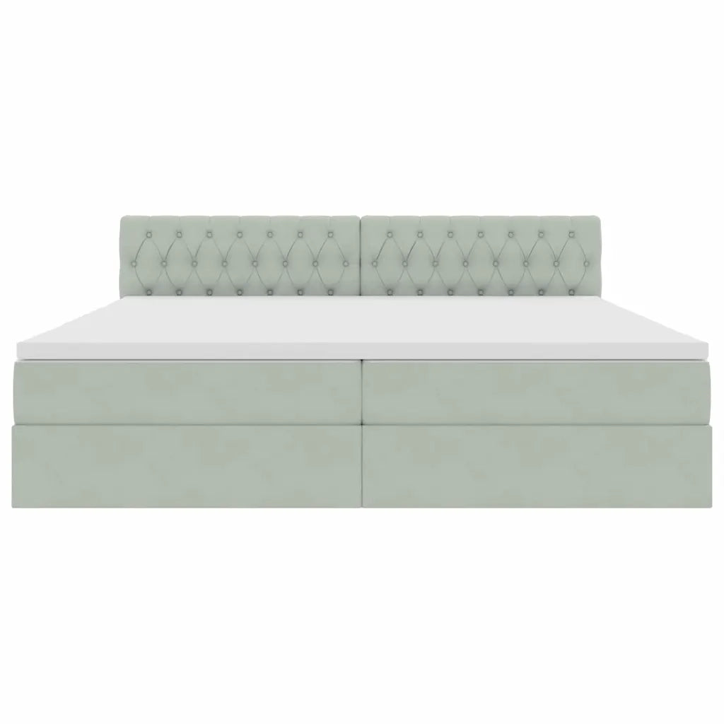 Letto con Contenitore Grigio chiaro 200 x 200 cm Velluto 3370839