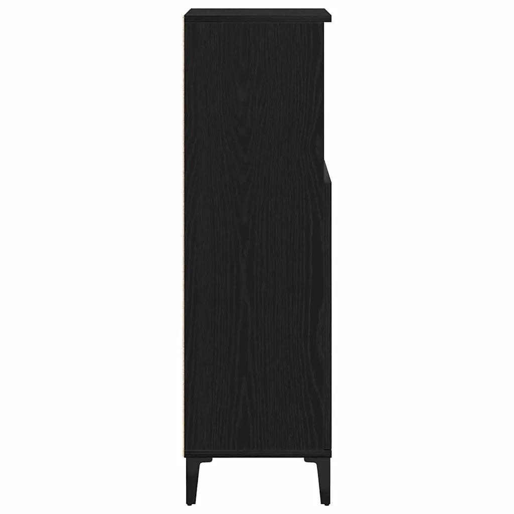 Mobile da Bagno Rovere Nero 30 x 30 x 100 cm Legno multistrato 862808