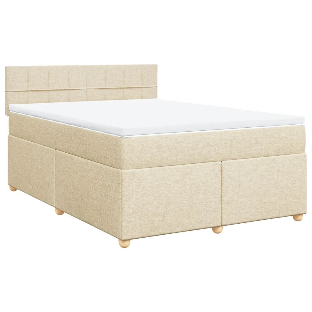 Giroletto a Molle con Materasso Crema 140x19 cm in Tessuto 3288980