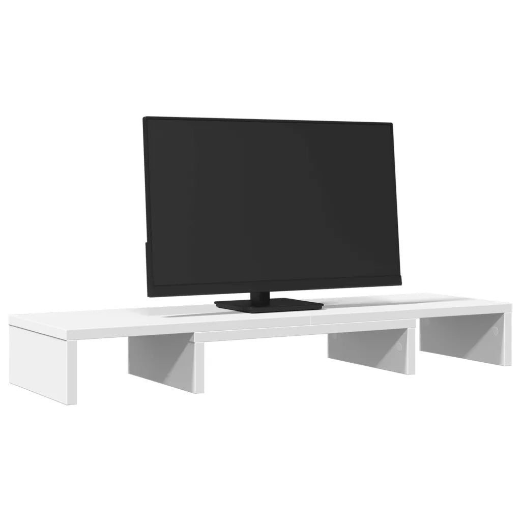 Supporto Monitor Regolabile Bianco 80x24x10,5 cm in Truciolato 854634