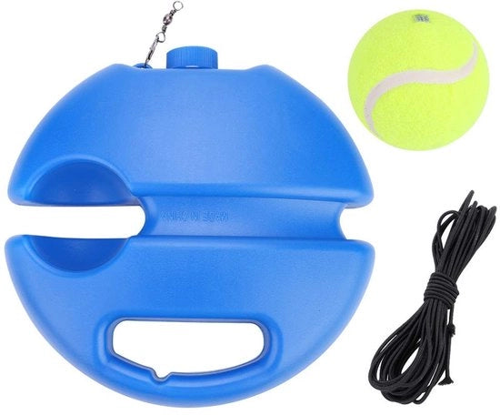 Set di allenamento da tennis portatile - 2 palloni da allenamento - Base in plastica - Duraturo e resistente - Ideale per principianti e esperti - Allenatore da tennis