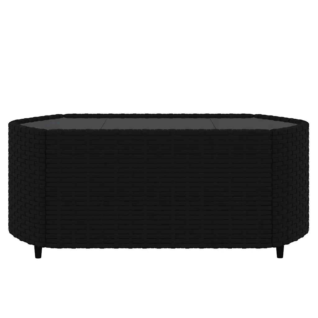 Set Divani da Giardino 3 pz con Cuscini Nero in Polyrattan 319807