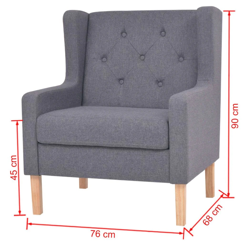 Poltrona sedia seduta lounge divano club di design soggiorno tessuto grigio 1102324