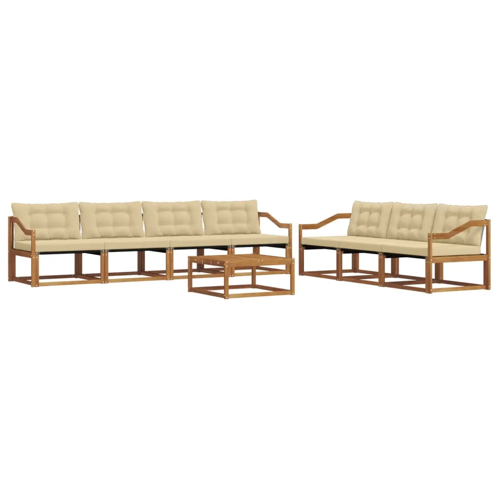 Set di divani da esterno con cuscino 8 pcs Naturale e Beige 3369276