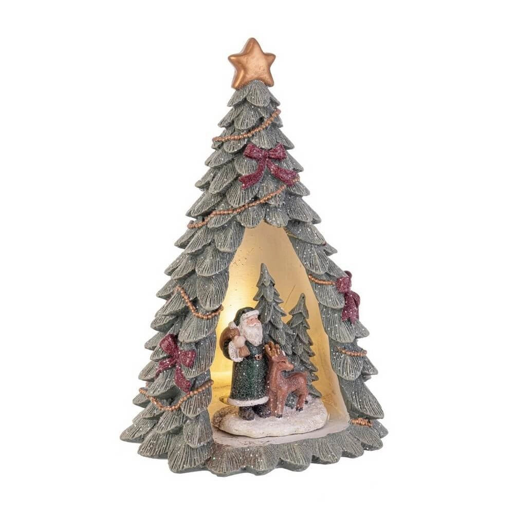 Pino Tyson con Babbo Natale 11.5x21H e LED