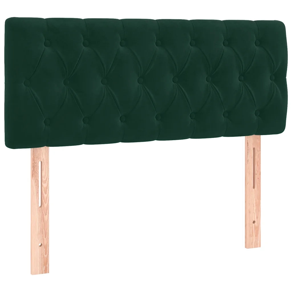 Letto a Molle con Materasso e LED Verde Scuro 100x200cm Velluto