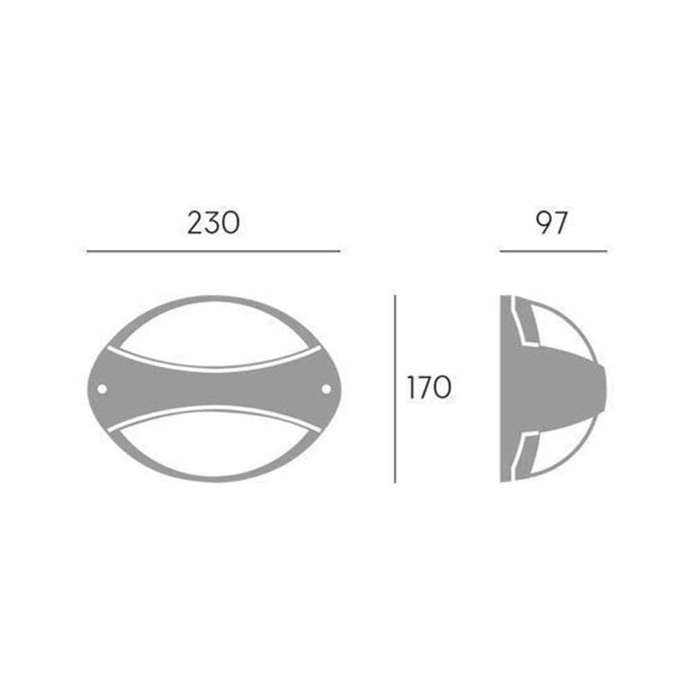 Applique Fascia Contemporanea Coconut Alluminio Grafite 1 Luce Led 7W 4000K