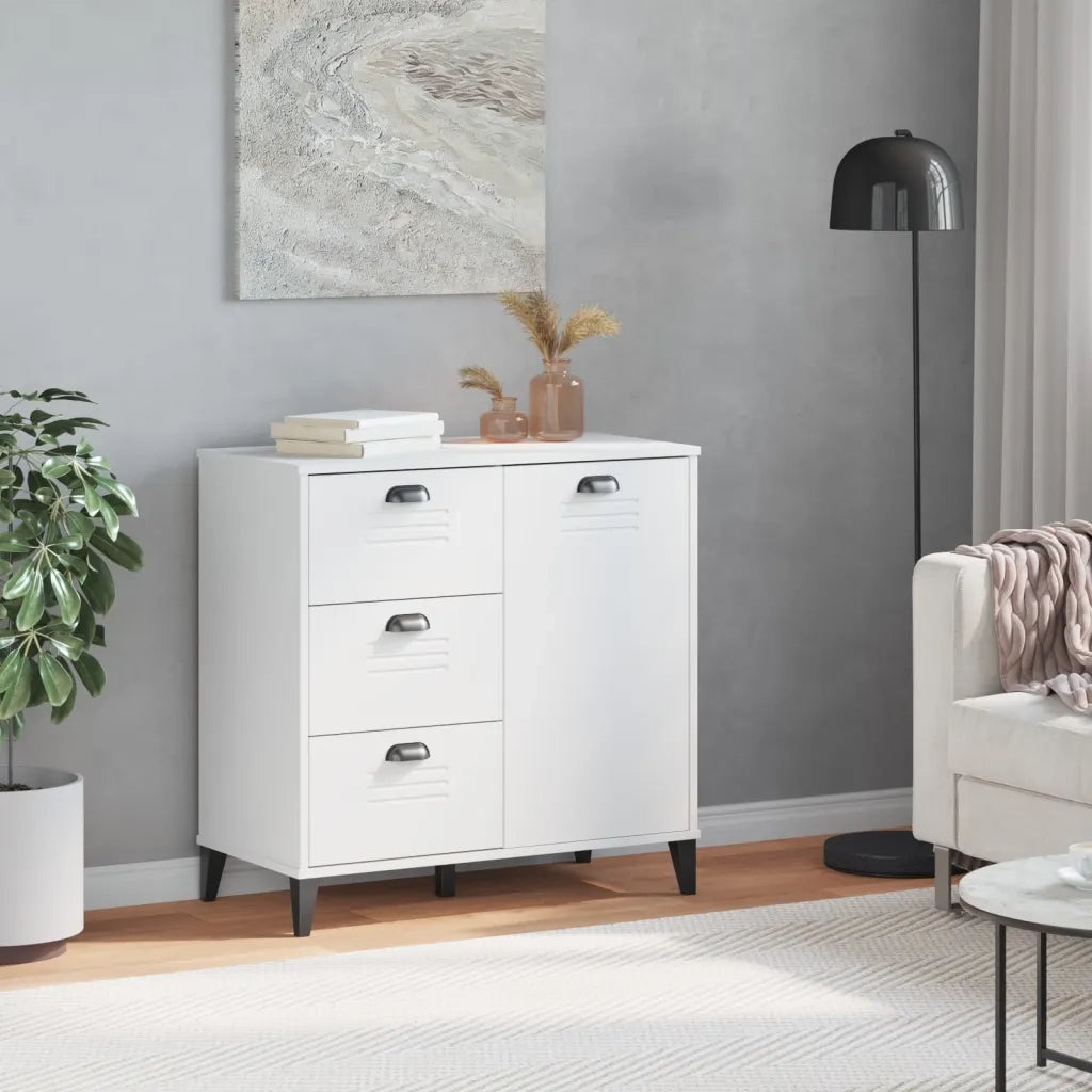 Credenza-Buffet-Armadio da cucina VIKEN Bianca 80x40x80 cm in Legno Multistrato 924257