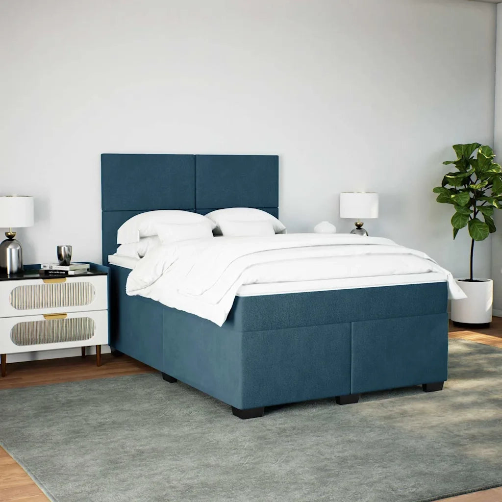 Giroletto a Molle con Materasso Blu 140x190 cm in Velluto 3293204