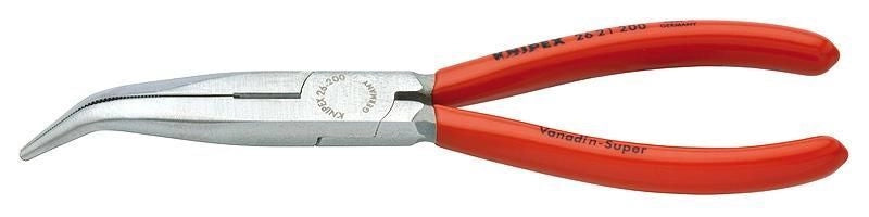 Knipex 2621200 Pinza per Meccanica con Becchi Mezzotondi e Tronchese Lunghezza 200 mm Acciaio al Vanadio Durezza 61 HRC colore Nero