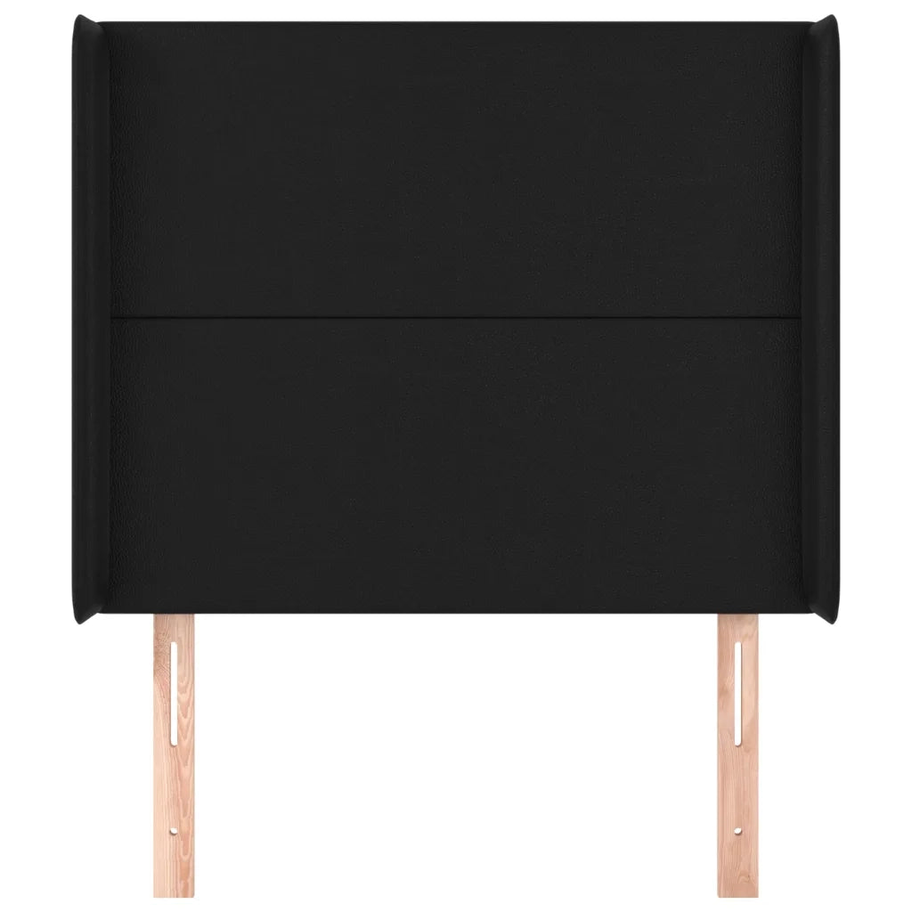Testiera ad Orecchio Nera 93x16x118/128 cm in Similpelle