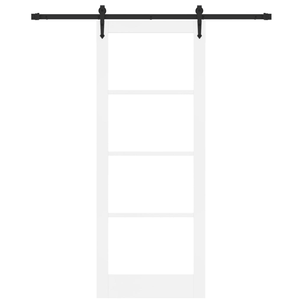 Porta scorrevole  con kit di attrezzatura Bianco 83x211 cm Legno massello in pino