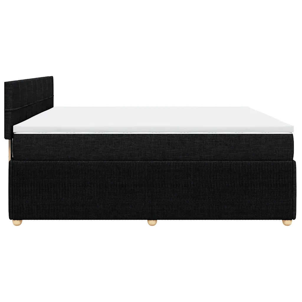 Giroletto a Molle con Materasso Nero 200x200 cm in Tessuto