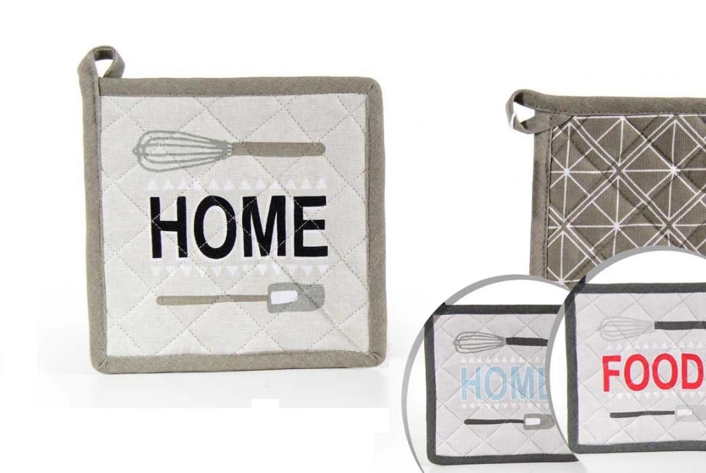 1 Pezzo Presina da Cucina in Cotone Home Food 20 x 20 cm 3 Decori