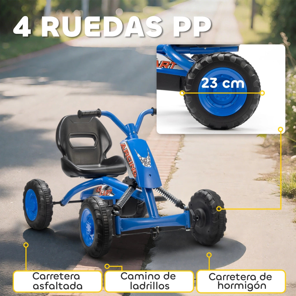 Go Kart per Bambini ¨C zephmum ¨C Acciaio Blu 30 kg 2-5 Anni