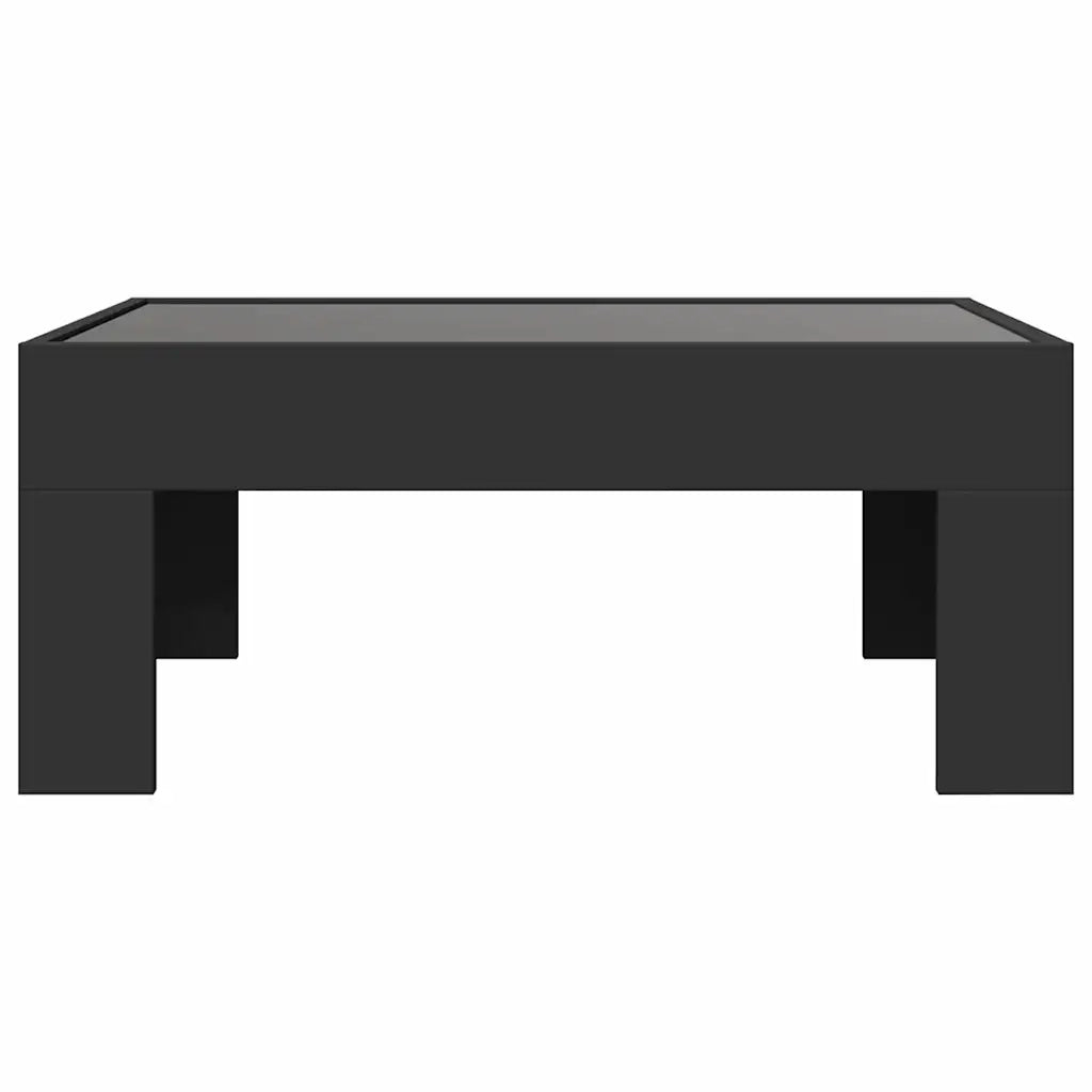 Tavolino da Salotto con LED Infinity-Tavolino da soggiorno Nero 70x50x30 cm
