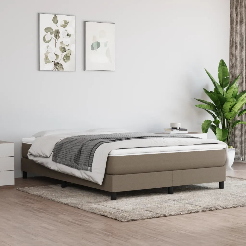 Struttura Letto a Rete a Molle Tortora 140x190 cm in Tessuto 3120512