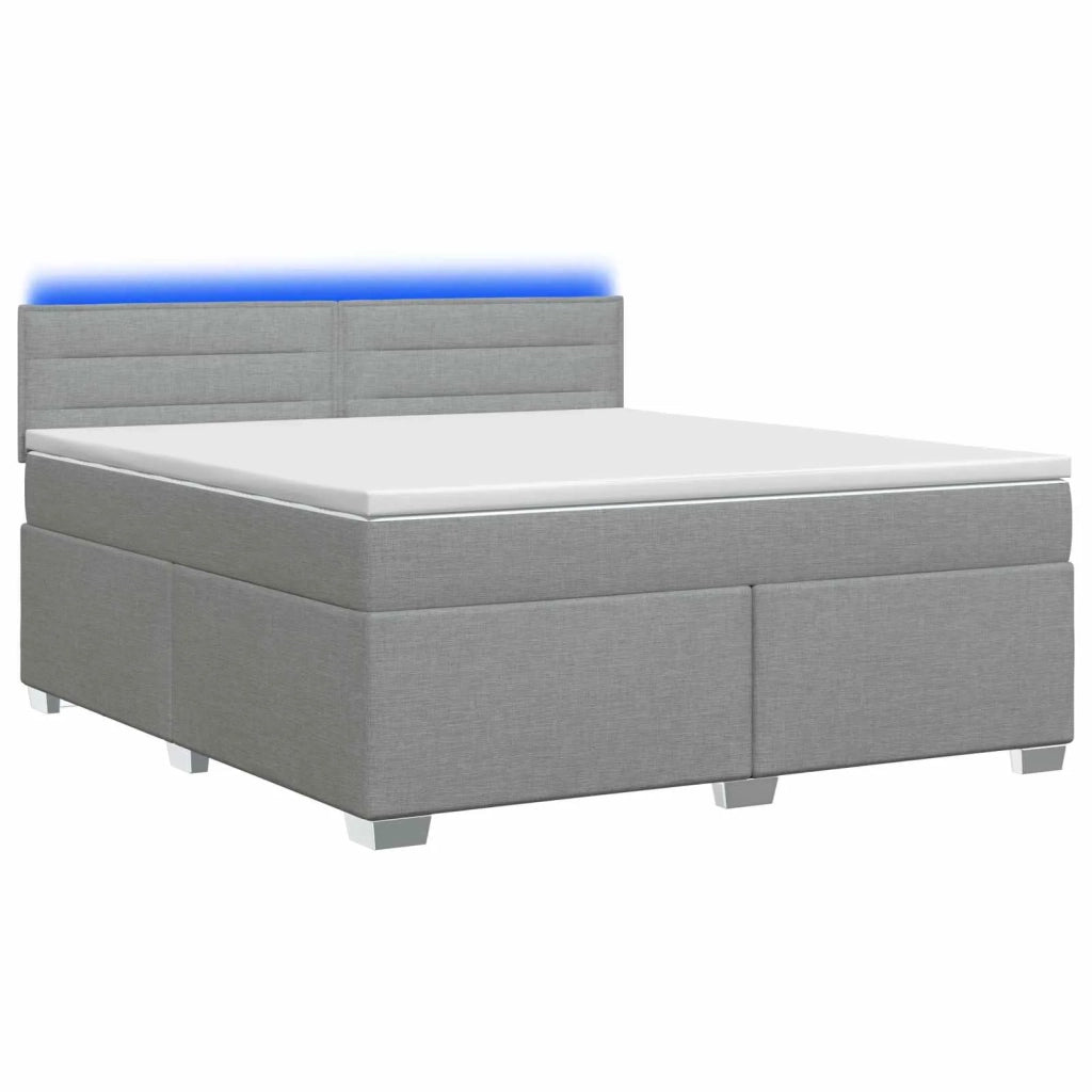 Letto con Box Spring, Materasso e LED Grigio Chiaro Tessuto 3451952
