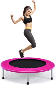 Trampolino Elastico Pieghevole, Tappeto Elastico da Interno con 32 Molle e 6 Gambe e Cuscinetti Antiscivolo, Capacità di Carico 150 kg