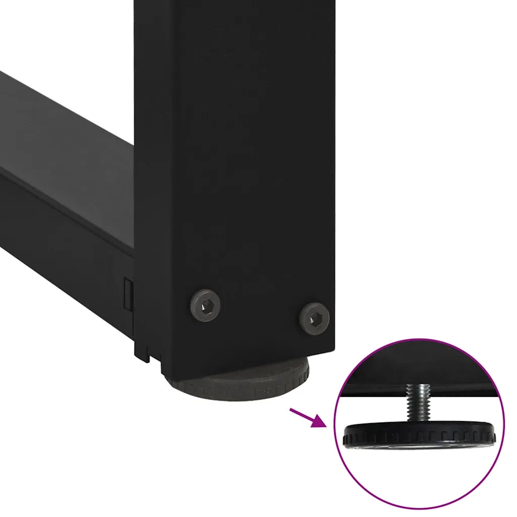 Gambe per tavolo da bar a forma di T 2 pz nere 40x35x(100-101) cm in acciaio 4013084