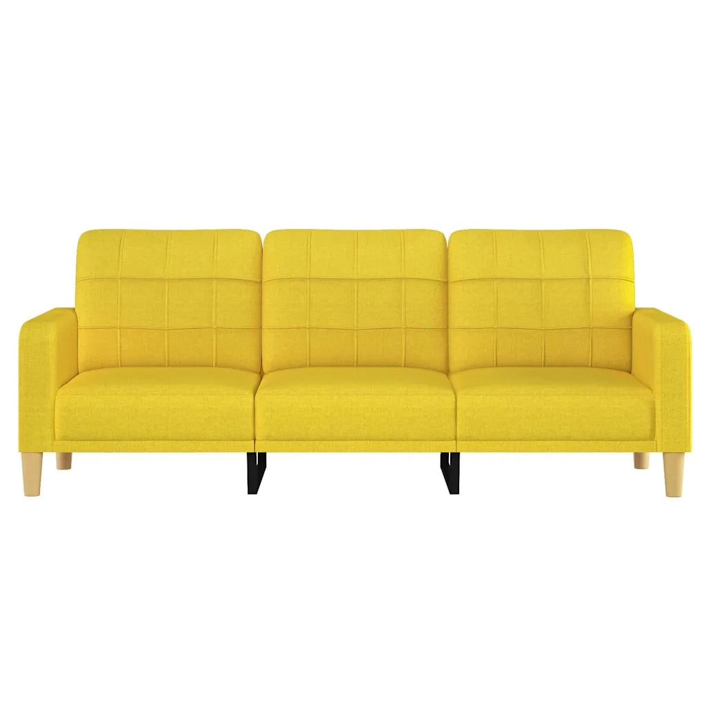 Divano a 3 Posti Giallo Chiaro 180 cm in Tessuto 359104