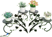 Supporto per piante 2 pezzi - Stendardo per piante 2 pezzi - Raccordo per piante 2 pezzi - 93(L)x23(B)x40(H) cm - Metallo - Nero