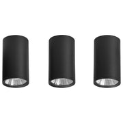 Set di 3 lampade da soffitto a LED in metallo per soggiorno stile moderno rotondo nero