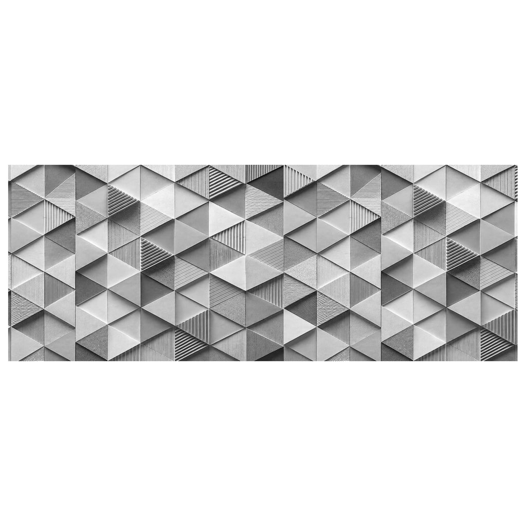 Tappeto passatoia fantasia made in Italy antiscivolo lavabile aderente triangoli multicolore 50x100cm - Triangle Grigio