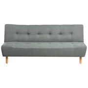 Divano letto in tessuto verde con gambe in legno chiaro 3 posti in stile scandinavo