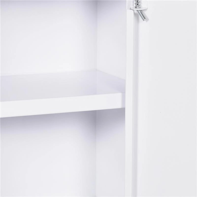 ARMADIETTO MEDICINALI A 3 RIPIANI CON SERRATURA E 2 CHIAVI, IN ACCIAIO, 30X14X46 CM, BIANCO