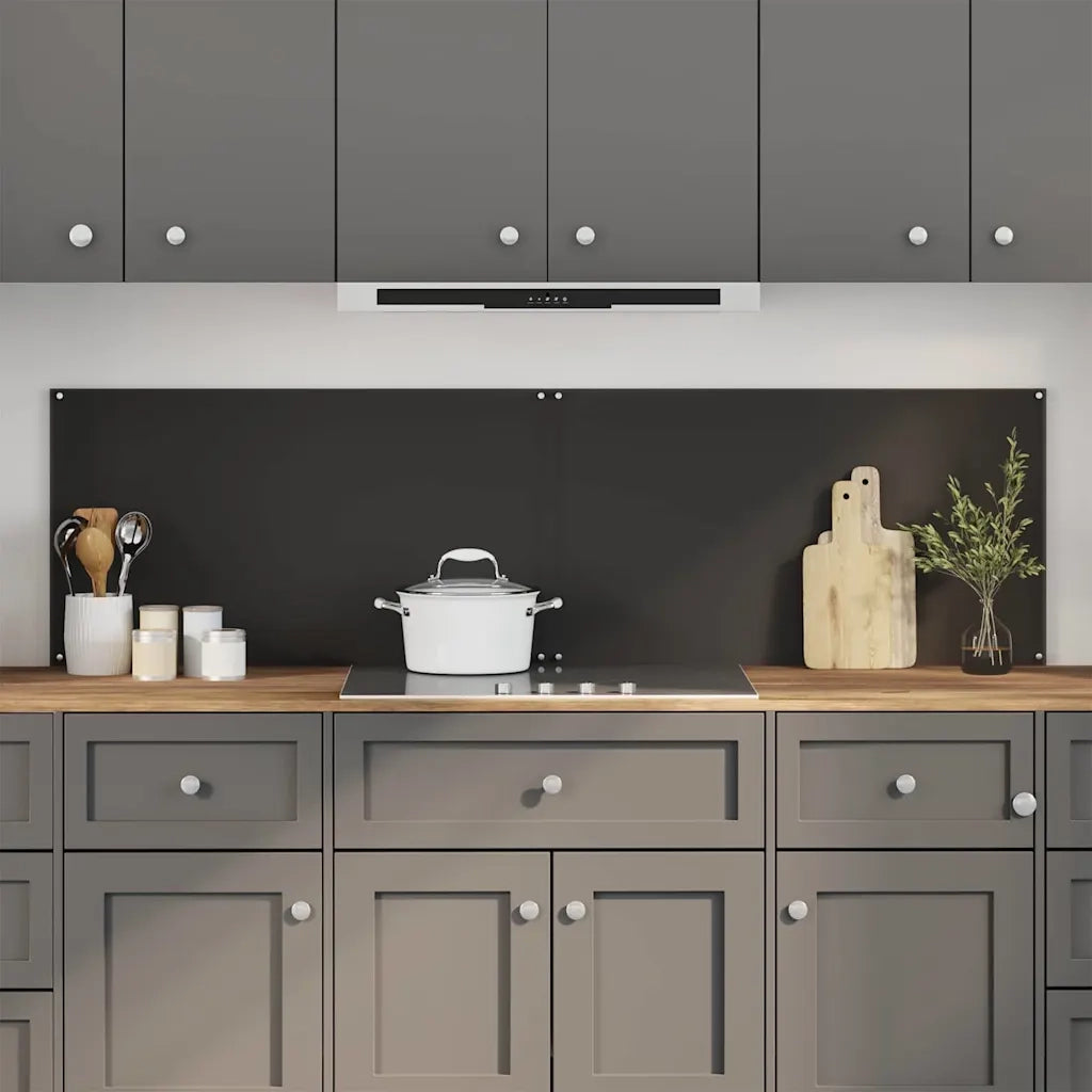 Schienale da cucina 2 pcs Nero 90 x 50 cm vetro temperato 3415438