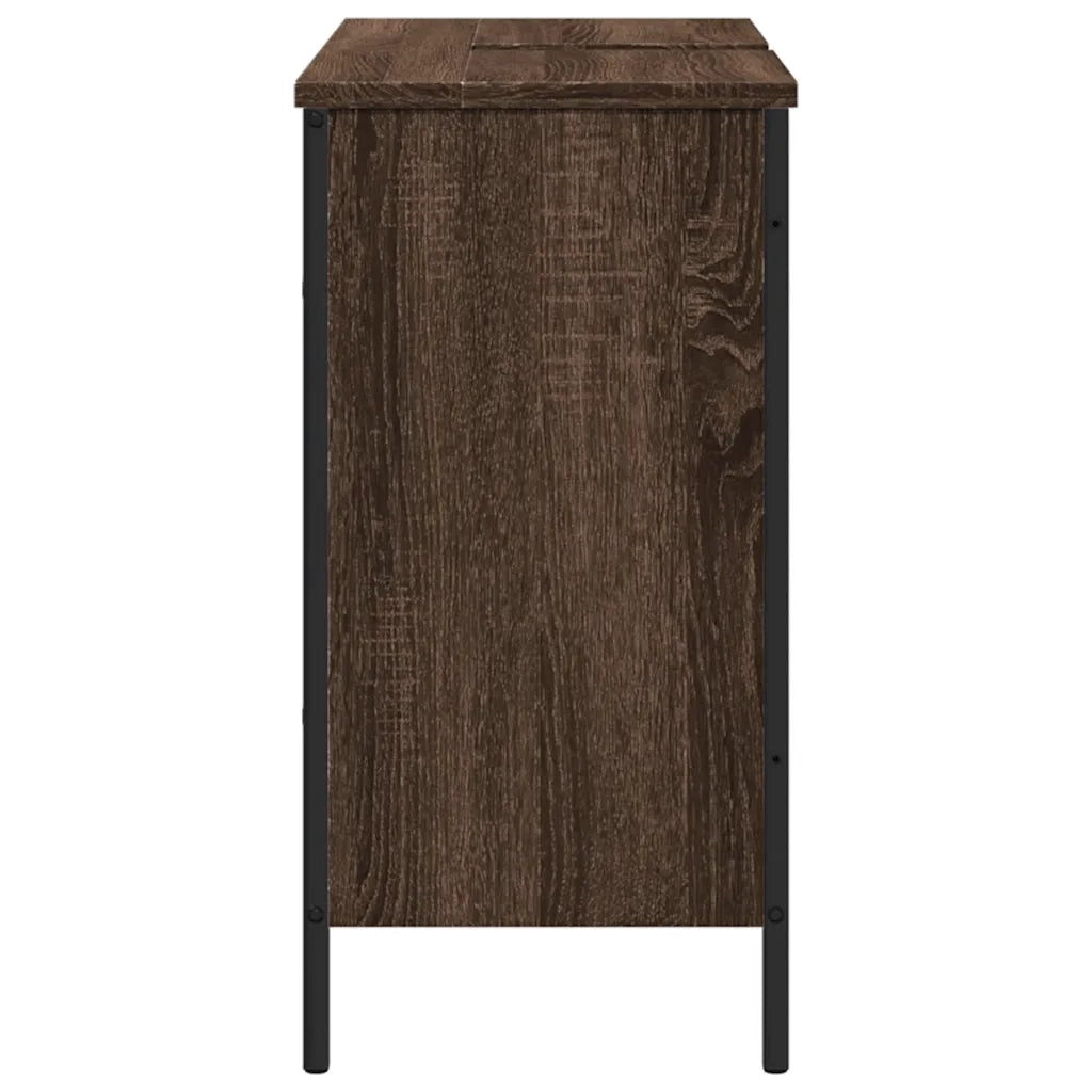 Mobile Lavabo | Armadio Lavabo Bagno Rovere Marrone 80x30x60cm Legno Multistrato