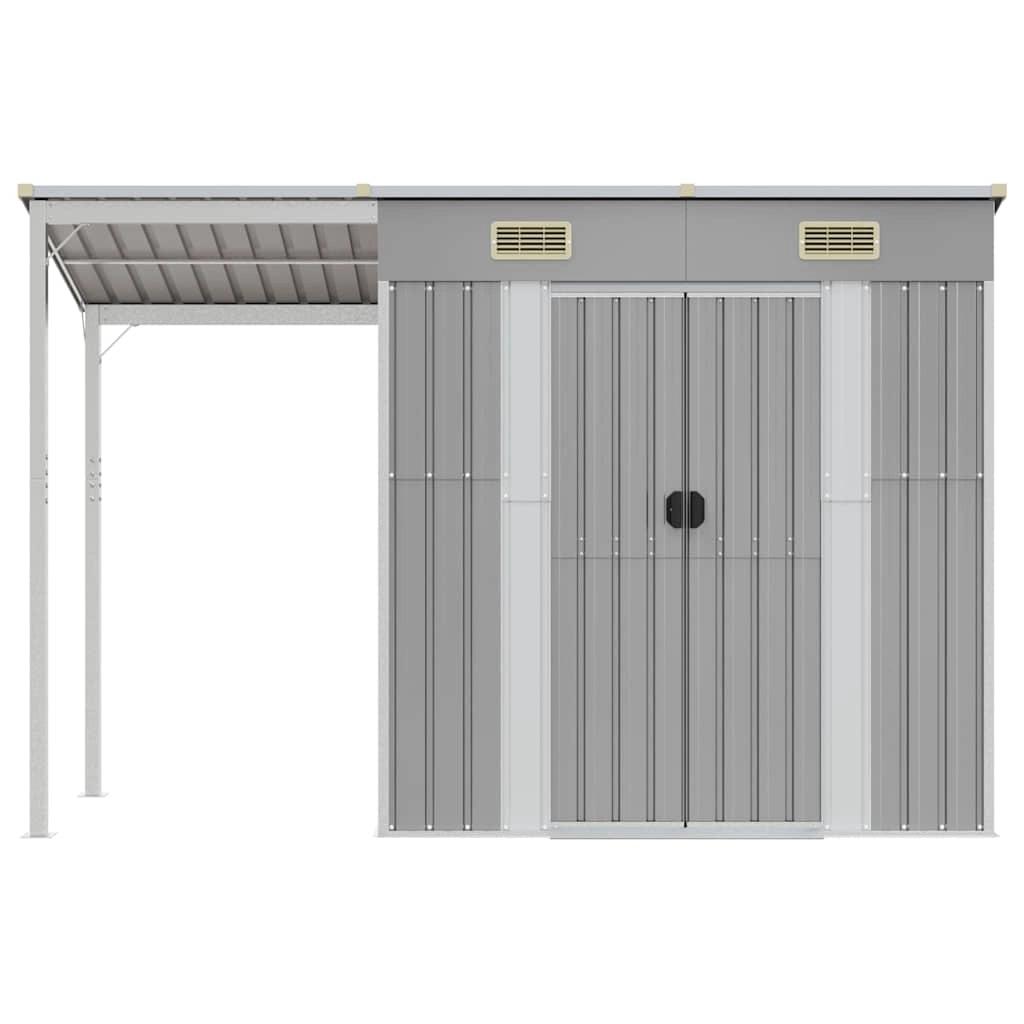 Capannone Tetto Esteso Grigio Chiaro 277x110,5x181cm Acciaiocod mxl 120697