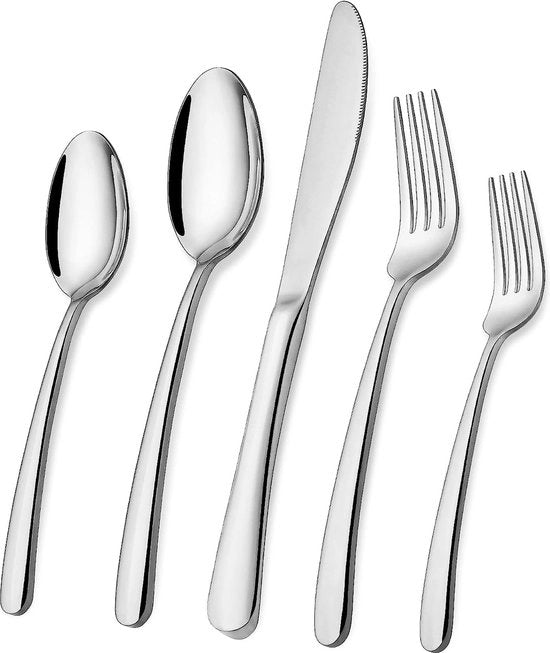 Set da tavola da 40 pezzi per 8 persone, set da tavola in acciaio inossidabile premium, set da tavola lucidato a specchio, duraturo per la cucina domestica, compreso set di forchetta-madre-forketta