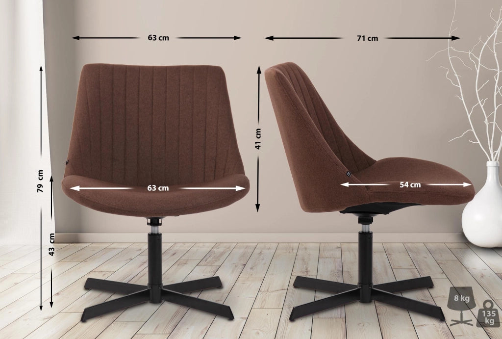 Sedia da Lounge Granby marrone