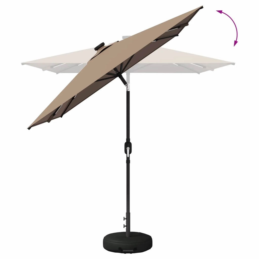 Ombrellone da giardino-Parasol da giardino con luci LED e base 200 x 300 cm Poliestere 802715