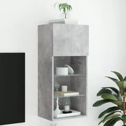 Mobile TV con Luci LED Grigio Cemento 40,5x30x90 cm 837049