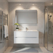Composizione mobile bagno sospeso con cassetti cm 120 mod. TALIA - Bianco Lucido