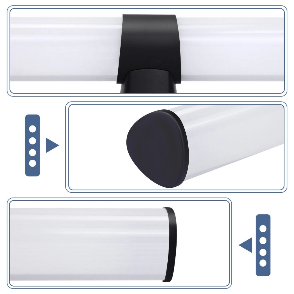 ZMH Lampada da Bagno sopra Specchio Nera 8W IP44 a Parete Luce Neutra 4000K 40cm